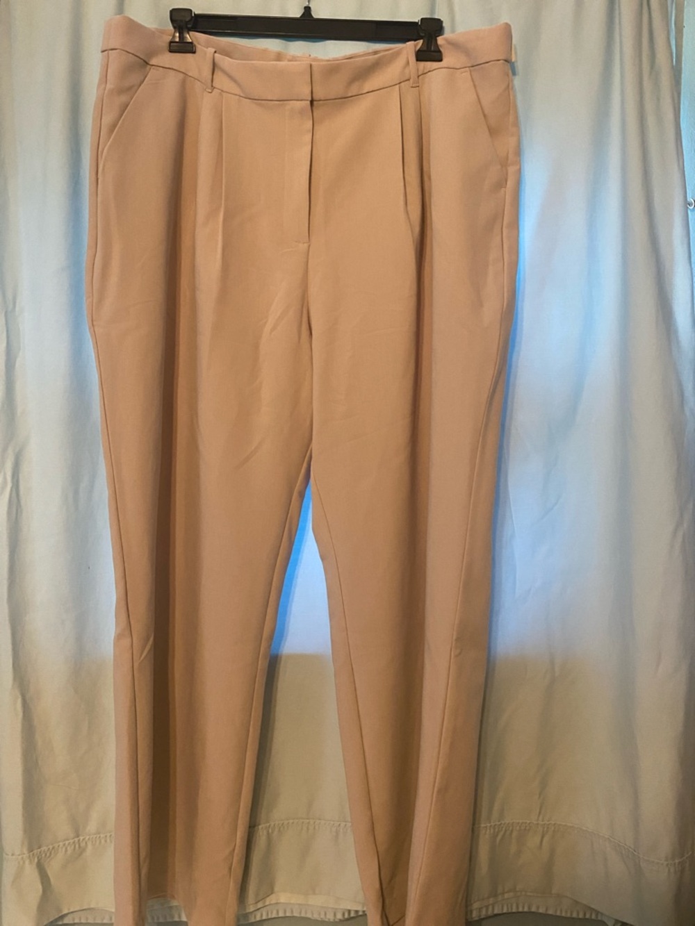 Abercrombie and Fitch Curve Love Sloane Tailored Straight Pants Cream Sz 36/22R